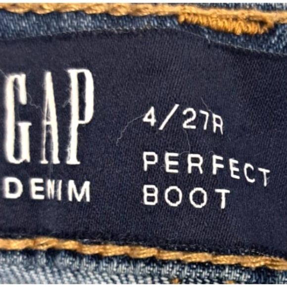 GAP Jeans Women's 4 Perfect Boot Denim 30x31 Low Rise Y2K Grunge Western Blue - Picture 3 of 10